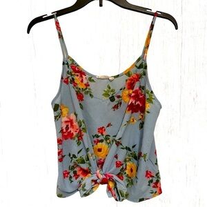 LUSH Floral Cropped Tank Top Cami size Medium